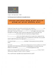 English Worksheet: Get expressions and Phrasal Verbs 