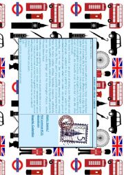 English Worksheet: A POSTCARD FROM LONDON! READING FOR A2 LEVEL