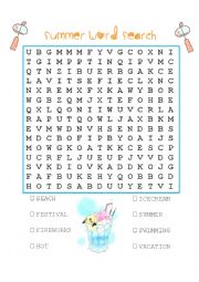 Summer Word Search