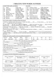 English Worksheet: Word formation: suffixes