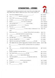 English Worksheet: Synonyms to be used in sentences