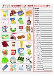 Food quantities and containers