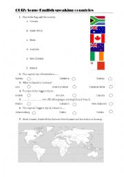 English Worksheet: Quiz: English-speaking countries