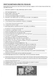 English Worksheet: SPOT THE MISTAKE - GENERAL GRAMMAR