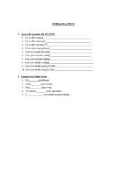 English Worksheet: DO/ DOES questions