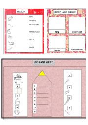 English Worksheet: SCHOOL OBJECTS