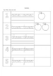 English Worksheet: Practice numbers and count