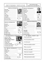 English Worksheet: Personal Information