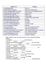 English Worksheet: Three word phrasal verbs