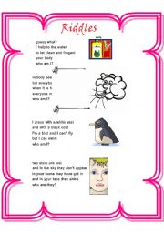 English Worksheet: Riddles