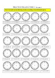 English Worksheet: Telling time 1