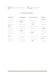 English Worksheet: Irregular verbs exam