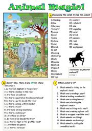 English Worksheet: Animal magic!