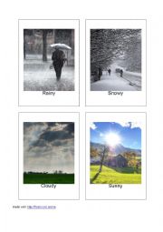 20 Printable Flashcards of Weather