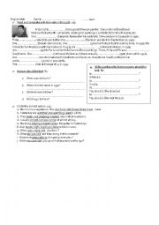 English Worksheet: simple past exam.