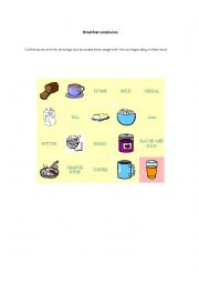 English Worksheet: breakfast vocabulary game