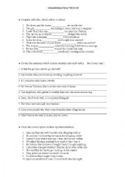 English Worksheet: Grammar Practice: Reported Speech, Passive and Relative Clauses