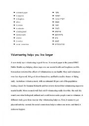 English Worksheet: Volunteerism