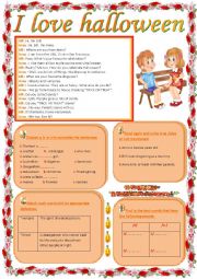 English Worksheet: I love Halloween