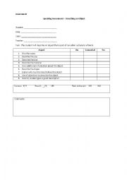 English Worksheet: Describing an Object Assessment