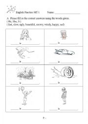 English Worksheet: English Practice for Kindergarten Children