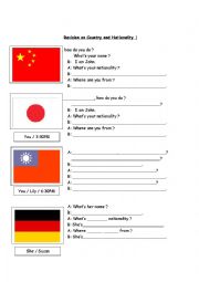 Revision on Country and Nationality 1