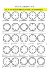 English Worksheet: Telling time 2