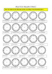 English Worksheet: Telling time 2