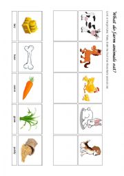 English Worksheet: Farm Animals - Food & Home