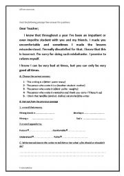 English Worksheet: Affixes reading worksheet