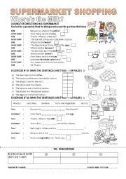 English Worksheet: Supermarket Shopping