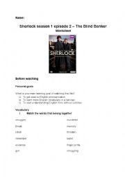 English Worksheet: Sherlock The Blind Banker