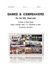 English Worksheet: GAMES  &  ICEBREAKERS      For  the  ESL  Classroom 