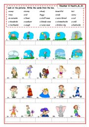 English Worksheet: Weather & Health problems