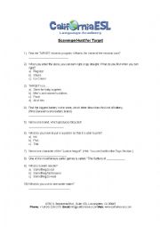 English Worksheet: TARGET Scavenger Hunt