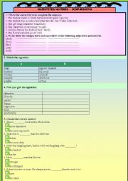 English Worksheet: Adjectives/adverbs- Comparisons