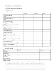 English Worksheet: Webquest: records