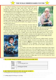 English Worksheet: The woman behind Harry Potter Joanne K. Rowling