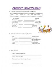 English Worksheet: present continuous