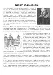 English Worksheet: William Shakespeare