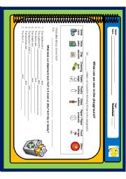 English Worksheet: recycling