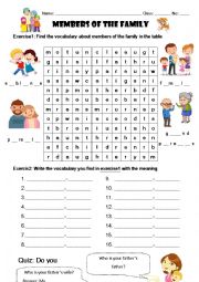 English Worksheet: Family members