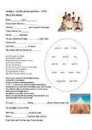 English Worksheet: Earth Wind and Fire Fantasy