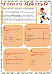 English Worksheet: Firass lifestyle