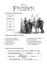 English Worksheet: Frozen worksheet