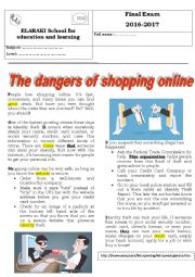 English Worksheet: he dangers of shopping online