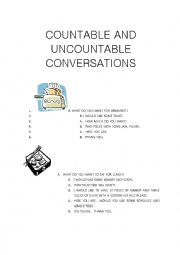 English Worksheet: Countable and Uncountable