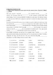 English Worksheet: Multiple choice close