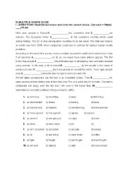 English Worksheet: Multiple choice close