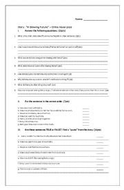 English Worksheet: Short Story: A Glowing Future Quiz